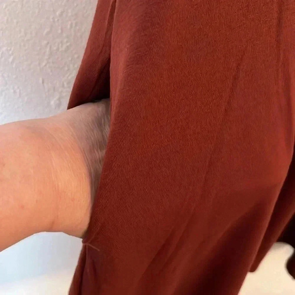 Zenana plus size, A-line dress, short sleeve, rust color, side pockets, nwt - Picture 3 of 6